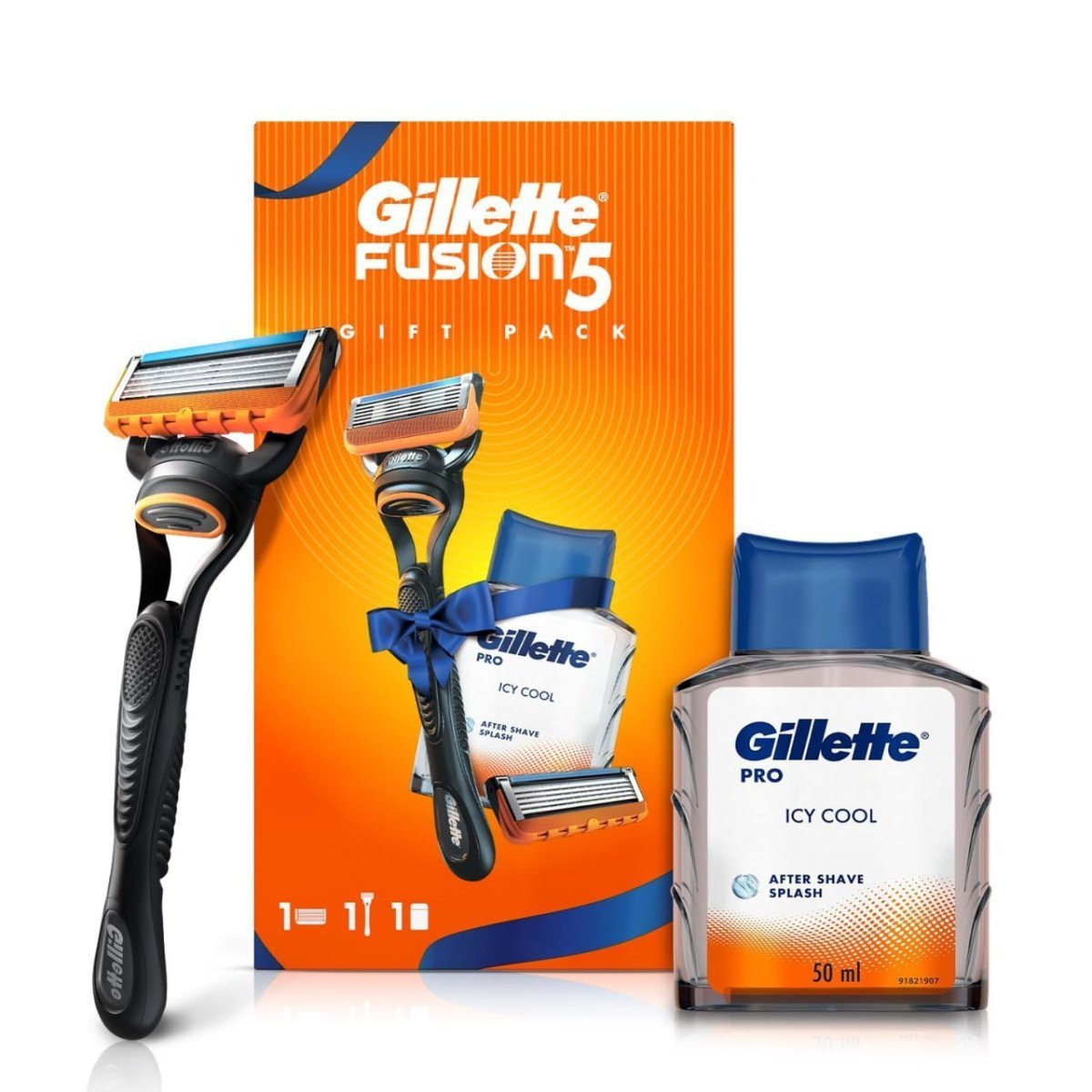 Gillette Fusion Premium Shaving Kit Gift For Men 1 Razor Handle 2 Cartridge