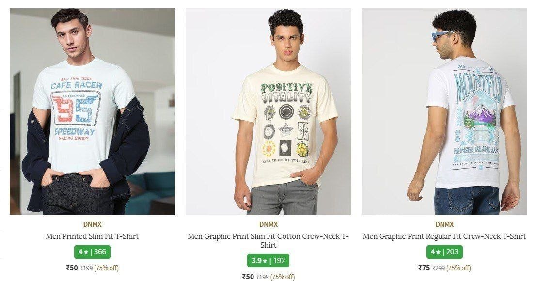 Ajio Dnmx Clothing Starts 50men Jeans Shirts Sweaters Sweatshirt Jackets More