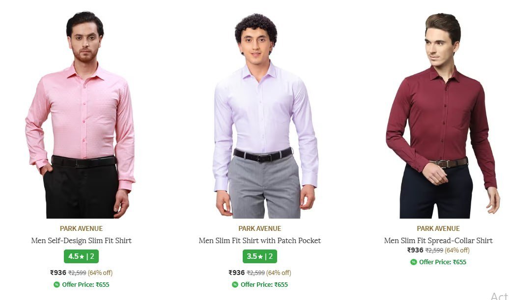 Ajio 65 On Raymond Park Avenue Parx Clothing Shirts Trousers Tshirts Jeans Women Bonus Earn 10 Ajio Super Cash On Every Order