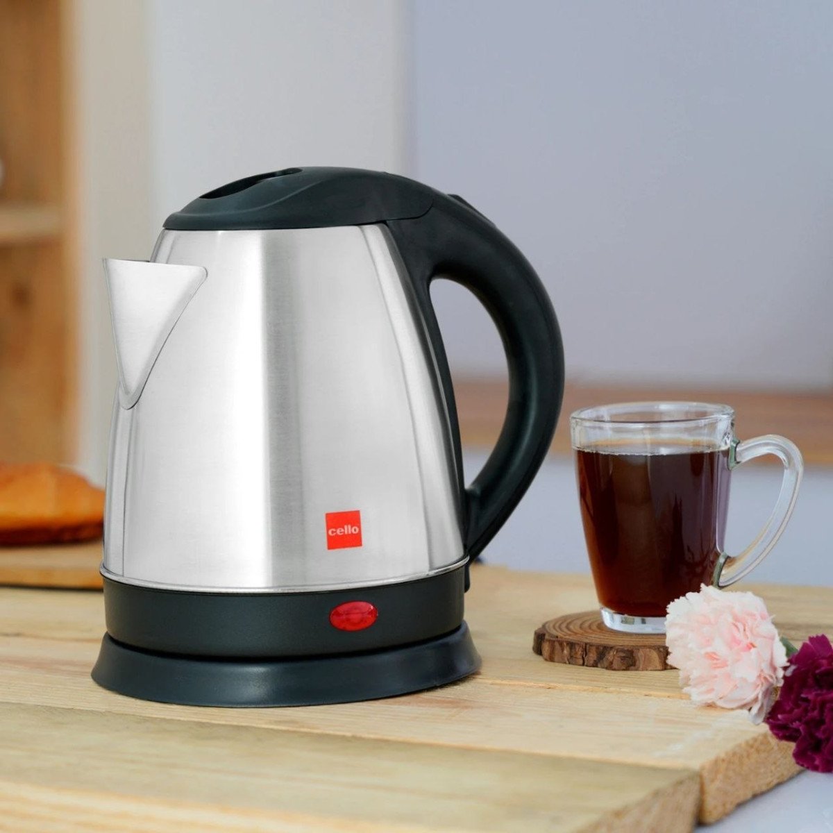 Cello Quick Boil - Lifestyle Electric Kettle (1 5 L Silver Black) 479