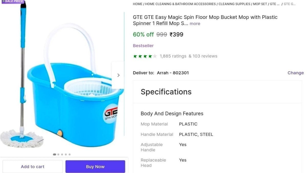 Grab Spin Mop Bucket At 399