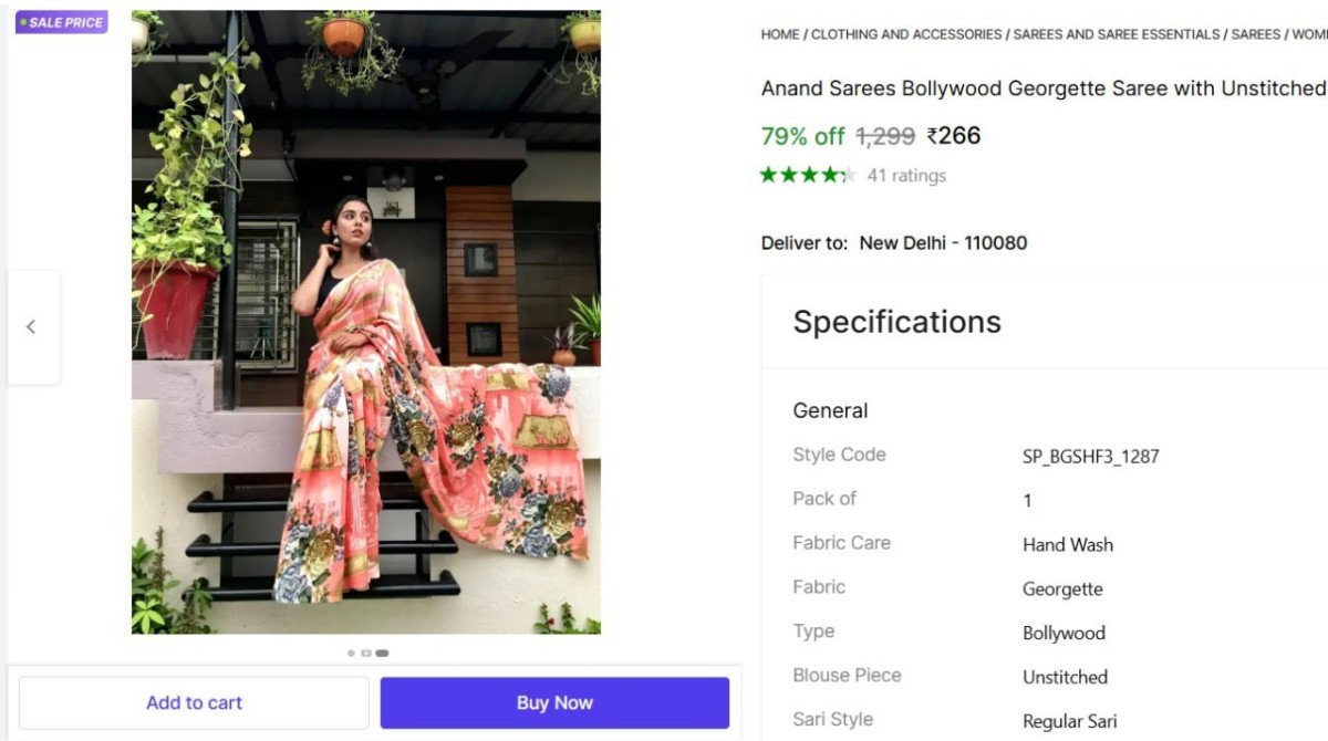 Bollywood Georgette Saree With Unstitched Blouse 266