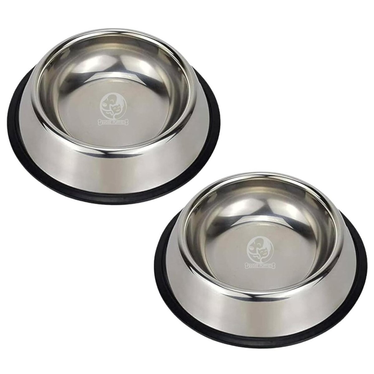 Foodie Puppies Stainless Steel Dog Bowl - (450ml Pack Of 2) 160
