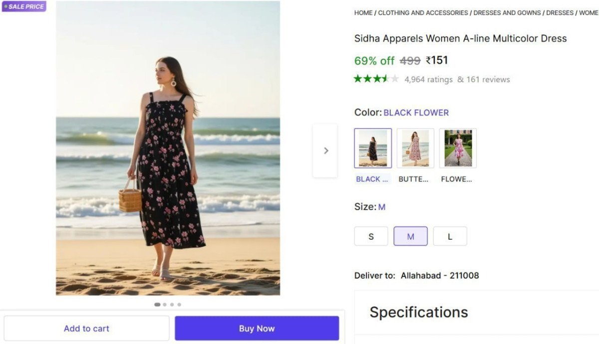 Women A-line Multicolor Dress 151