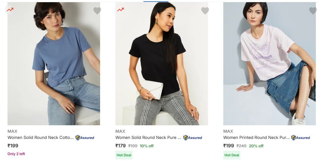 Flipkart Budget Fashion Find Max V-mart Tees Under 199 Shop Now