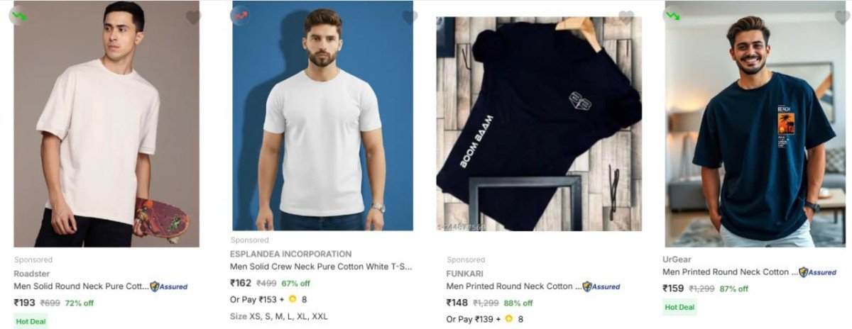 Flipkart T-shirts 199 Shop Now