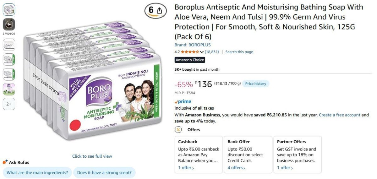 Boroplus Bathing Soap (pack Of 6) 135