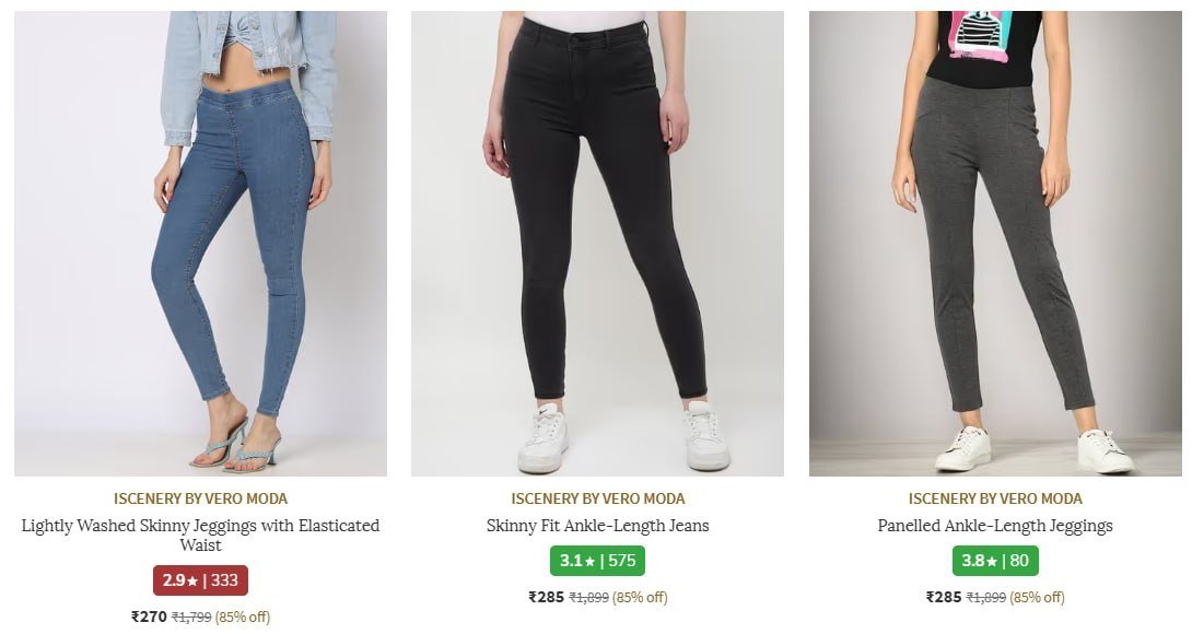 Ajio 85 On Vero Moda Womens Clothingsjeans - T - Shits - Trousers - Shorts -