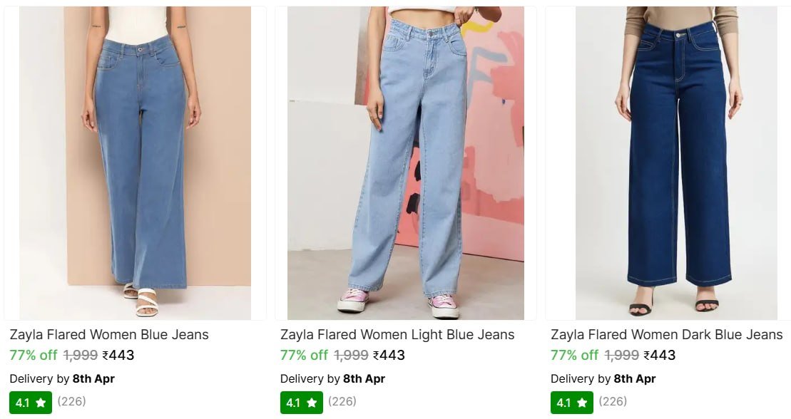 Women Jeans Starts From 443