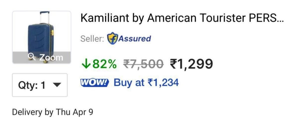 Grab Fast 82 American Tourister Small Size Suitcase 1299