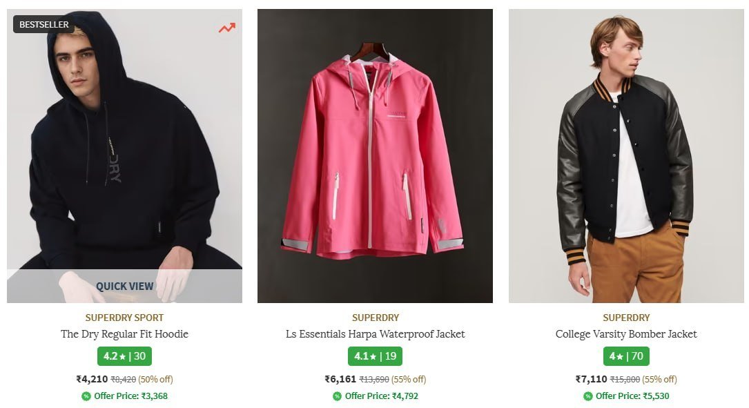 Ajio Sale Is Live Top Fashion Lifestyle Dealssuperdry 60 Offadidas Min 40 Offpuma Min 60 Offlevis Jeans Starting At 988