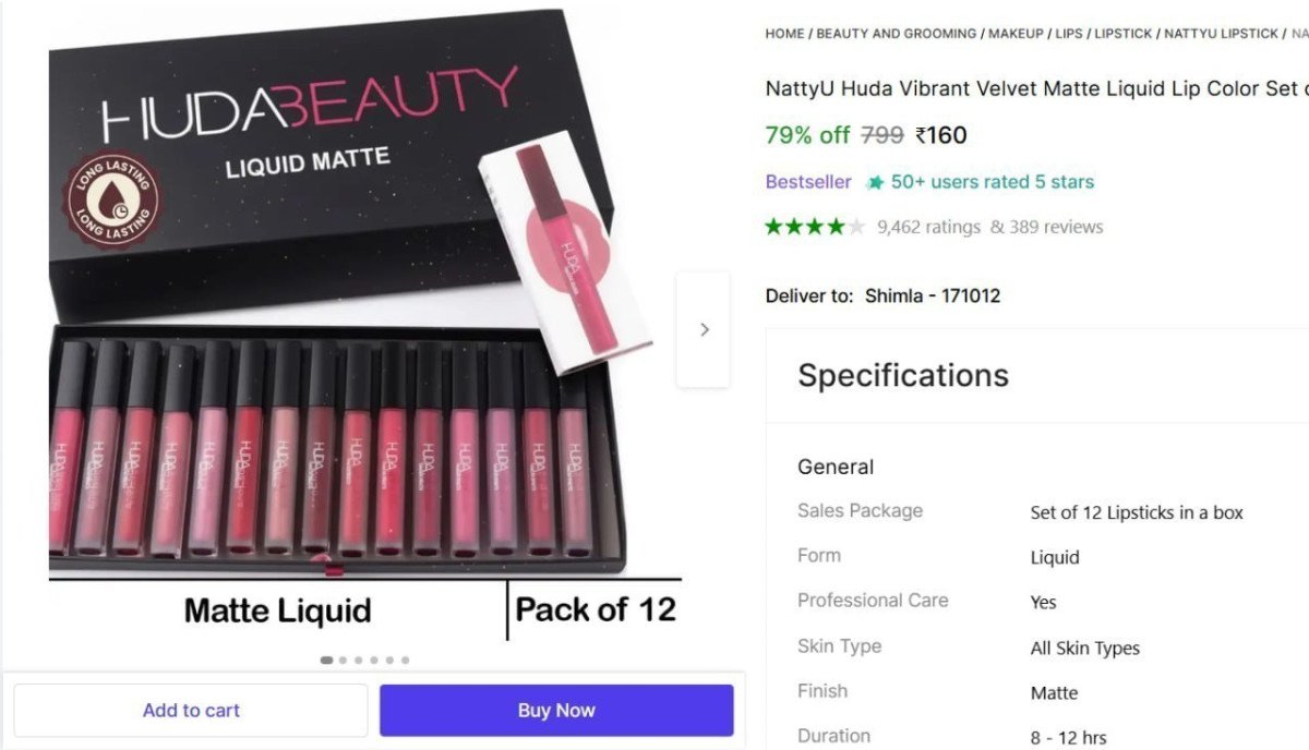 Liquid Lip Color Set Of 12 Rs 160