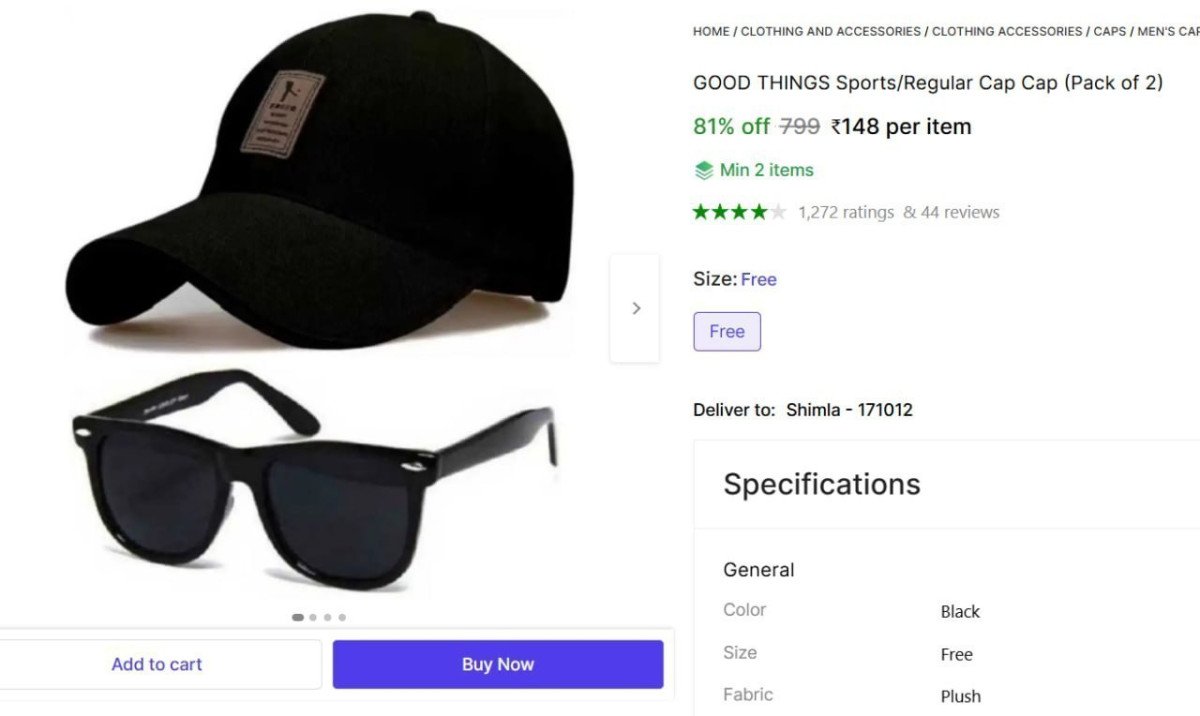 Sports Regular Cap (pack Of 2) Rs 148