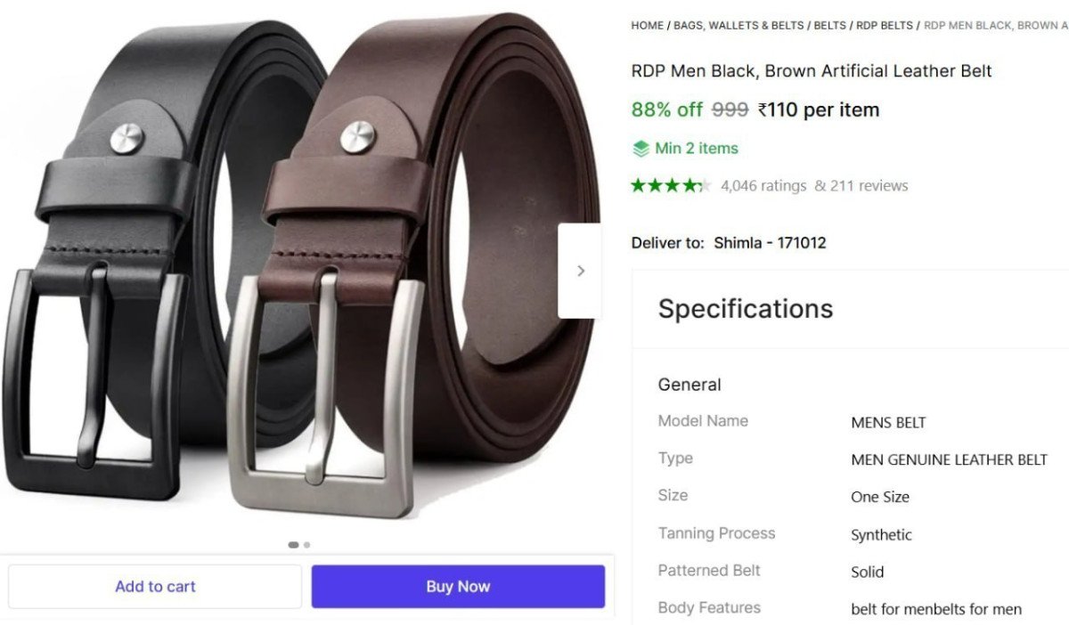 Men S Leather Belt (pack Of 2) At 110