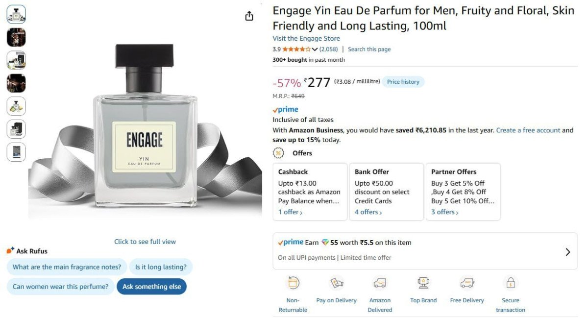 Engage Yin Eau De Parfum 100ml 277