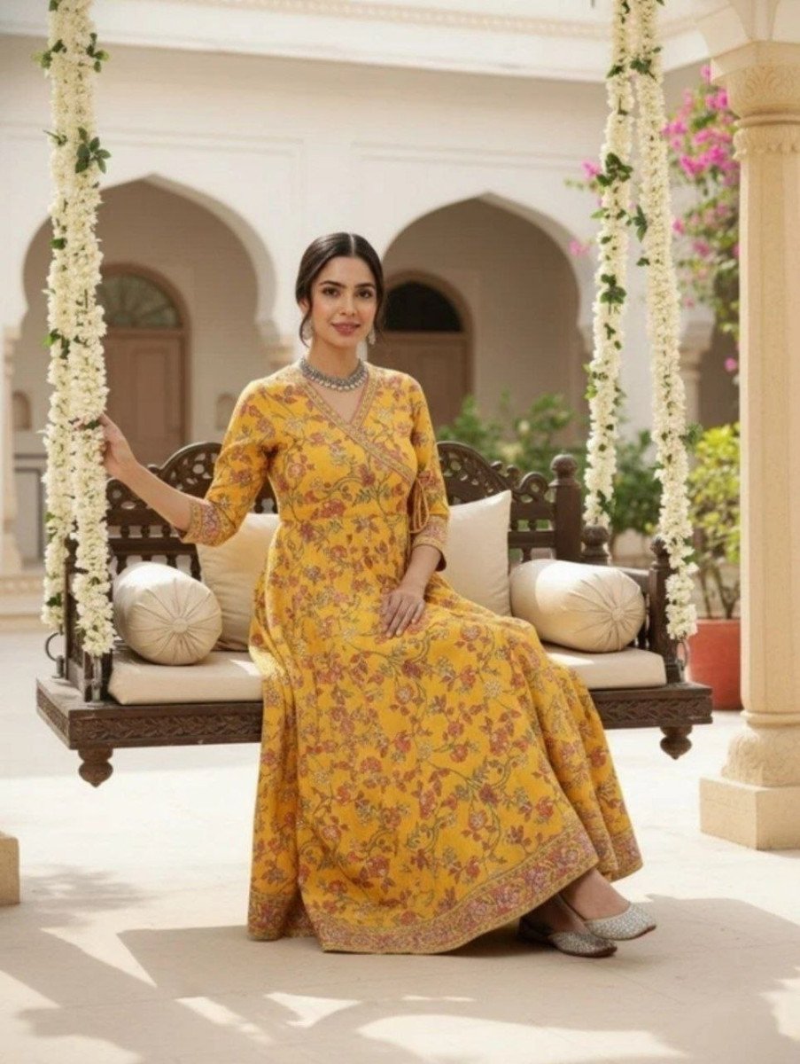 Women Printed Pure Cotton Anarkali Kurta 400