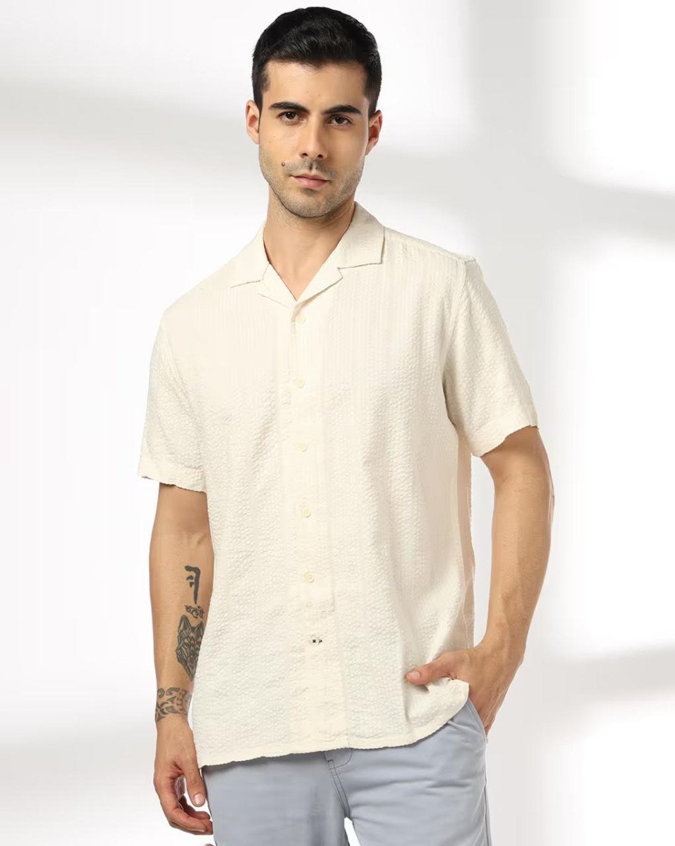 Netplay Men Crinkled Slim Fit Shirt 175