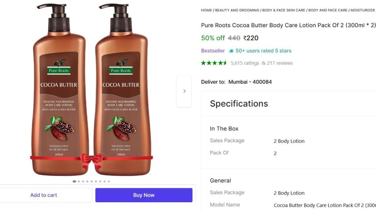 Body Care Lotion Pack Of 2 (300ml 2) (600 Ml) 220