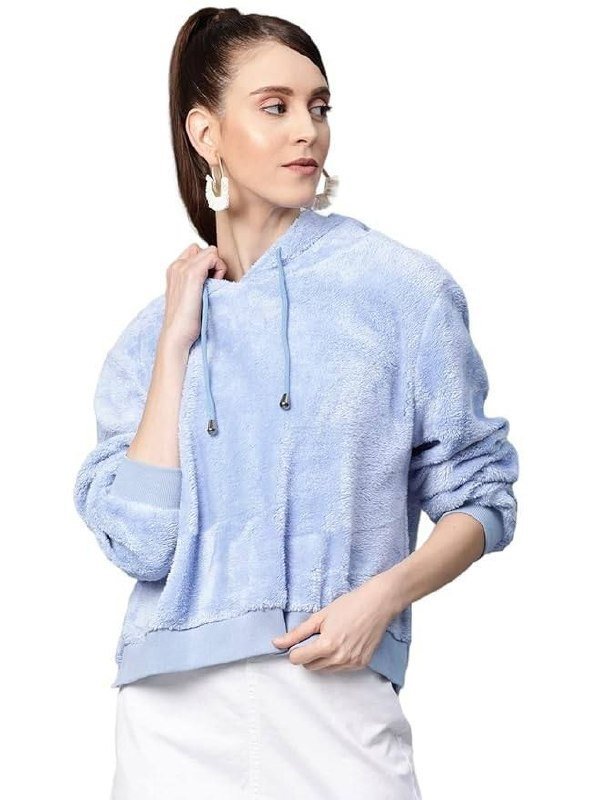 Sassafras Women Hooded Faux Fur Sweatshirt At Rs 269apply 5 Coupon