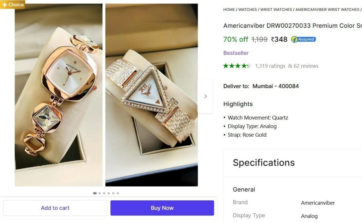 Pack Of 2 Analog Watch For Women 348