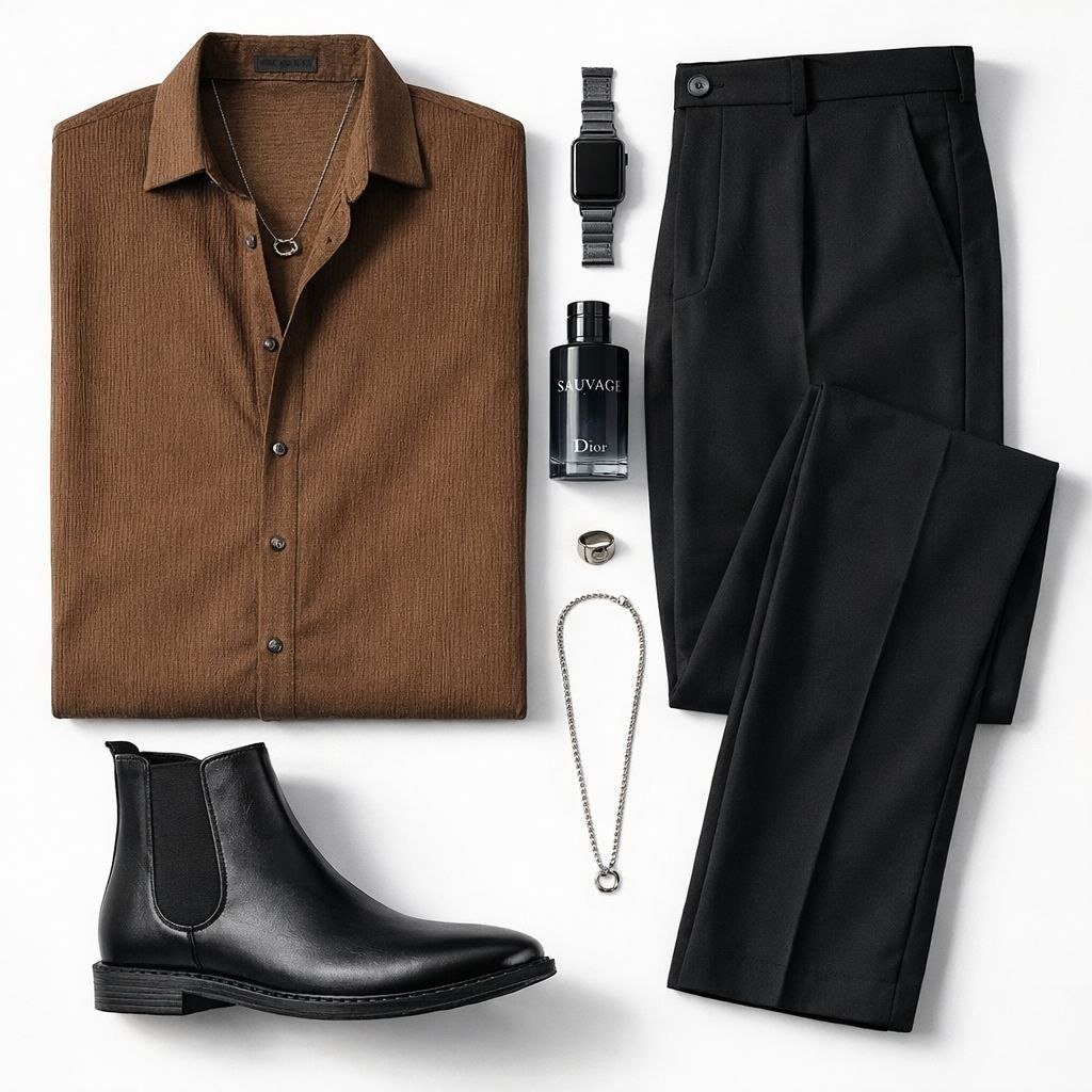 Stylish Trendy Casual Outfit Shirt 499trouser 599boots 540