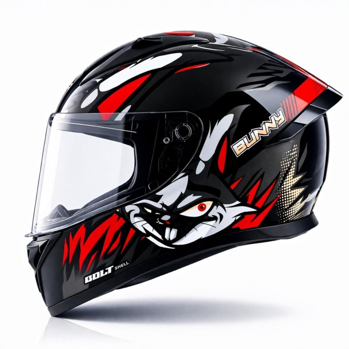 Vega Bolt Bunny Black Red Helmet-l 1 639