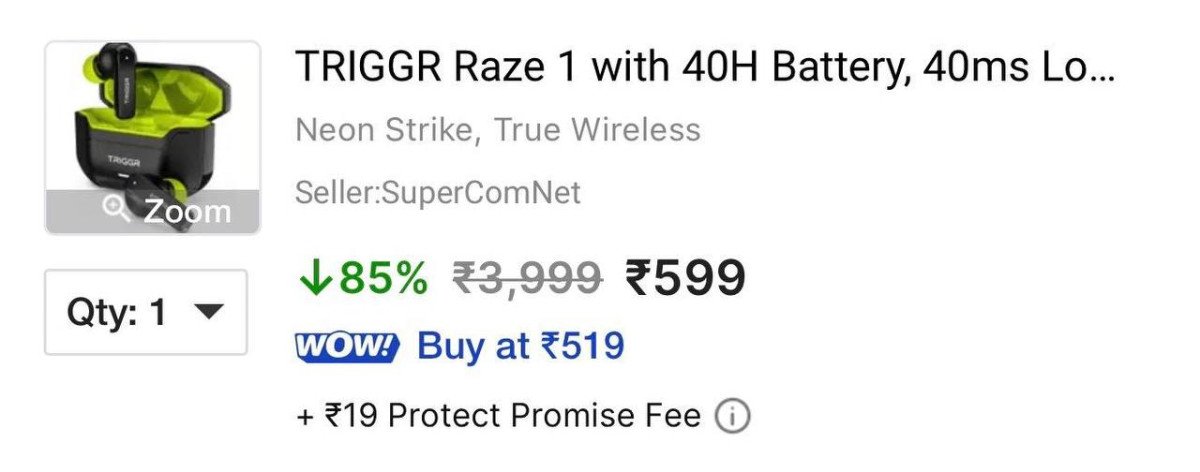 New Launched Triggr Raze 1 True Wireless Earbuds 599