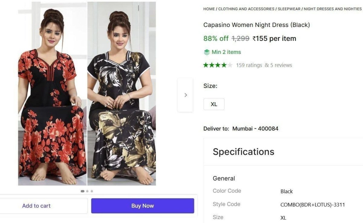 Women Night Dress 155min 2 Buy