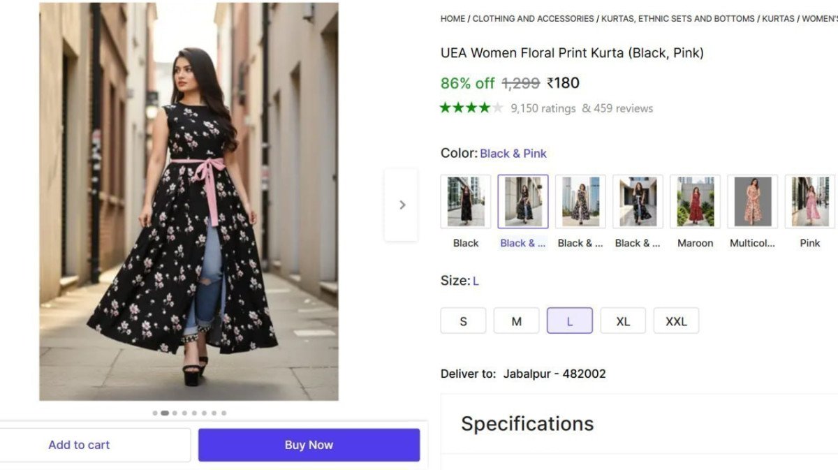 Women Floral Print Kurta 180