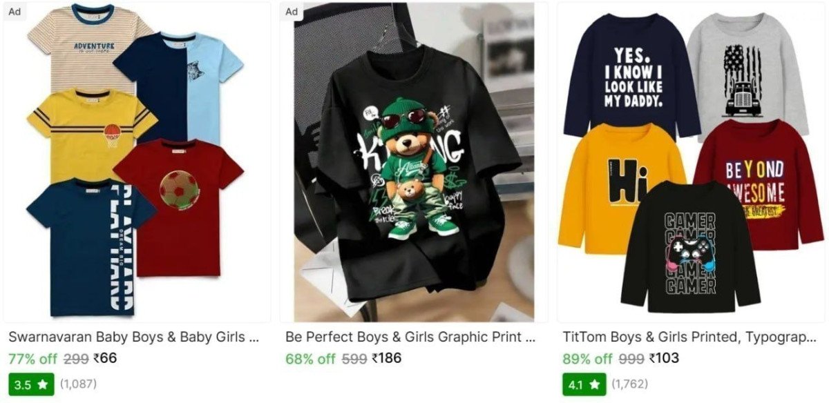 Kid S T Shirts From Starts 66 Check Min Qty Buy