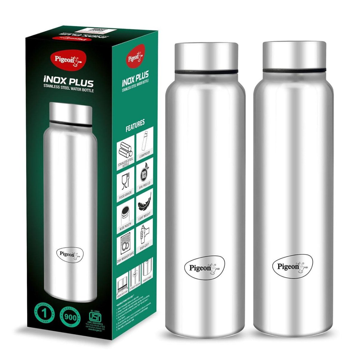 Pigeon Stainless Steel Inox Hydra Plus 900ml Pack Of 2 319