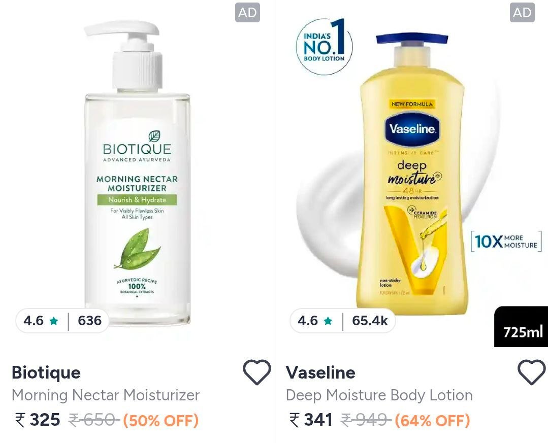 Myntra 65 On Branded Body Lotions (ponds Nivea Vaseline Parachute Etc)