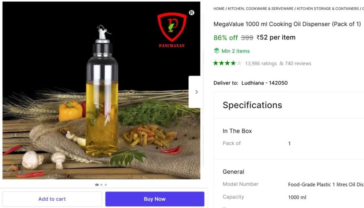 Ml Cooking Oil Dispense 52min 2 Buy