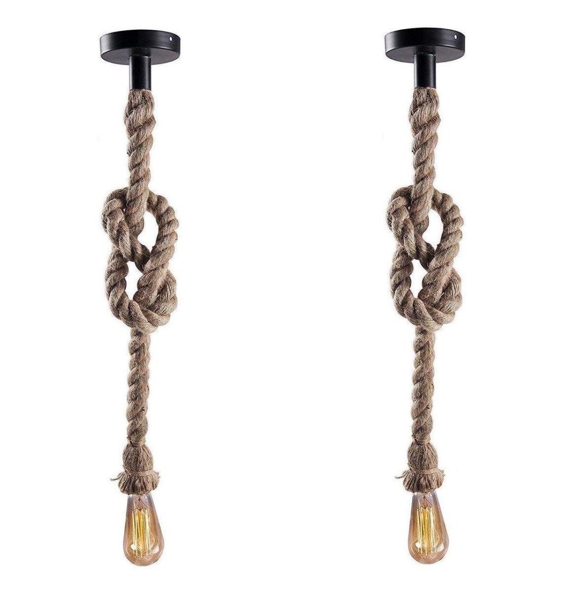 Desidiya Pendant Rope Lights E27 For Ceiling Hanging Bulb Not Included- 40w Pack Of 2 248
