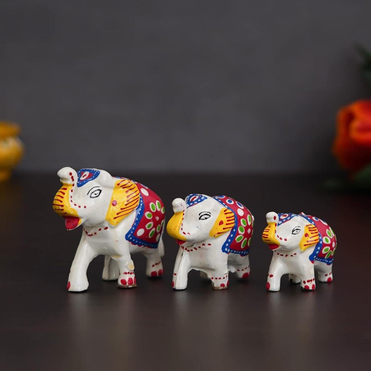 Ecraftindia Set Of 3 Elephant Statues For Good Luck 111