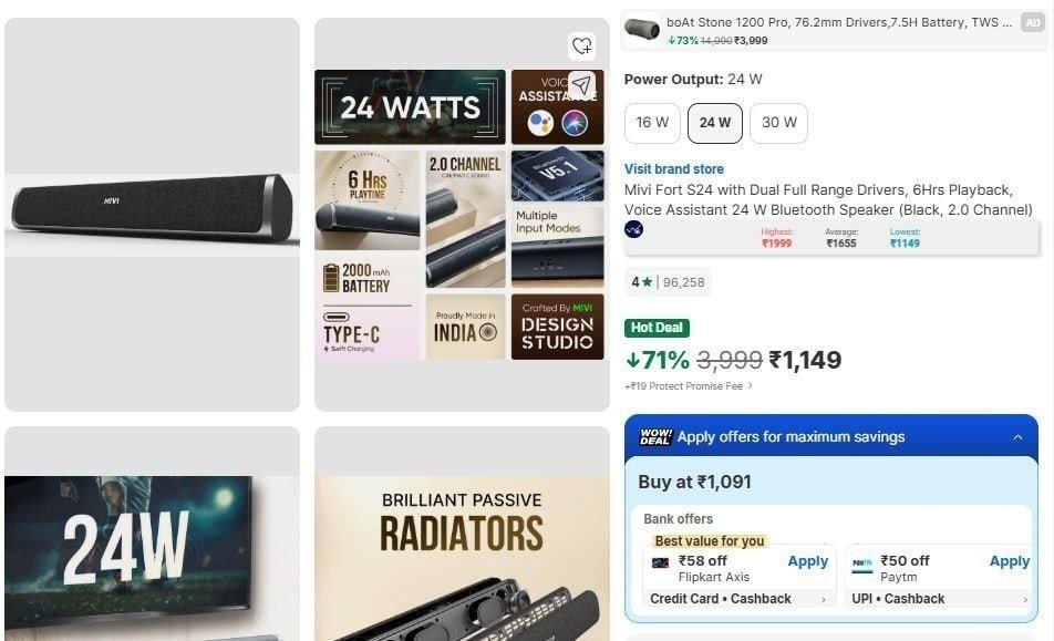 Mivi Fort S24 Bluetooth Soundbar 1149