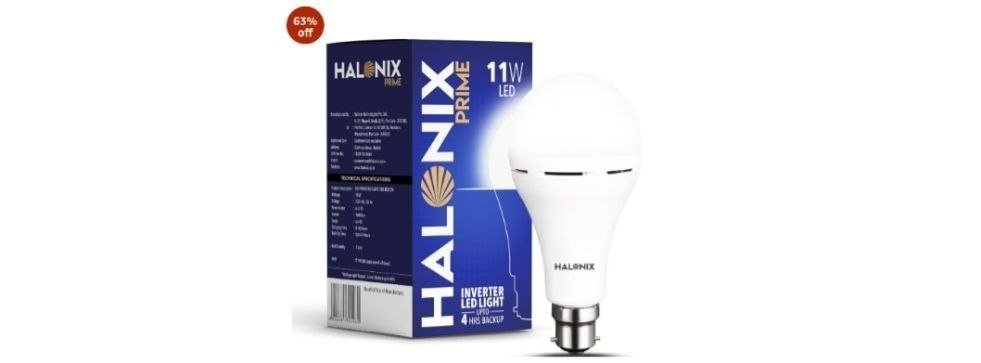 Halonix 11w Rechargeable Inverter Led Bulb 224 Reg 299halonix 15w Motion Sensor Led Bulbdeal 237