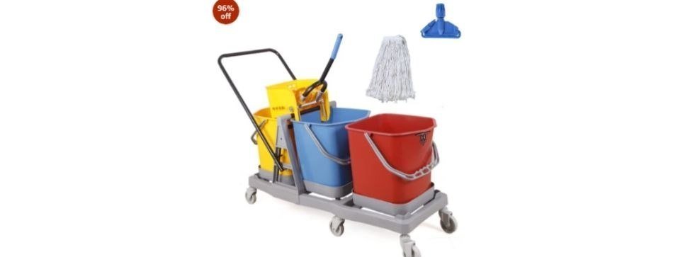 Bucket Mop Wringer Trolley 3 Bucket Wringer Trolley Bucket System For Cleaning For Hospital With Includedcotton Wet Mop Refill (350deal 519 Reg 999