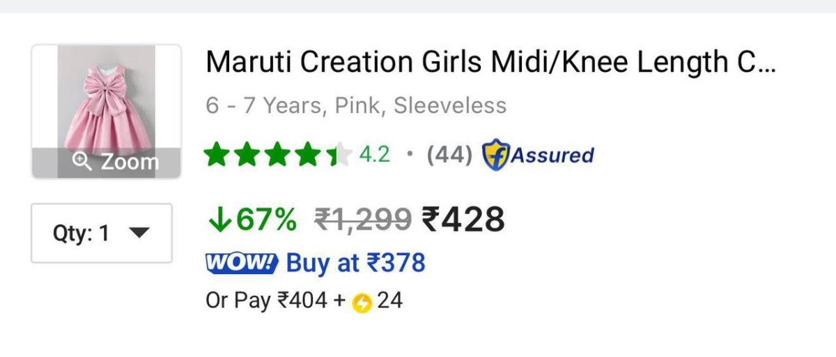 Grab Fast Girl S Casual Dress 1-6 Yrs At 428