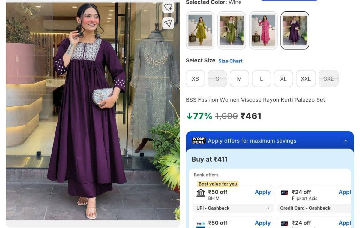 Loot Fast Women Kurti Palazzo Set At 461