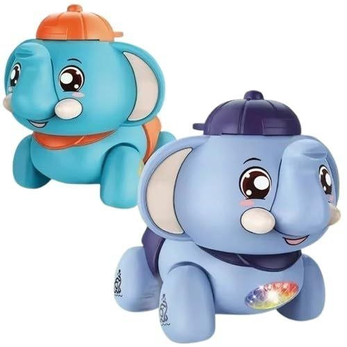 Jack Royal Battery Operated Walking Elephant Funny Toy With Light And Sound For Kids (multicolour)