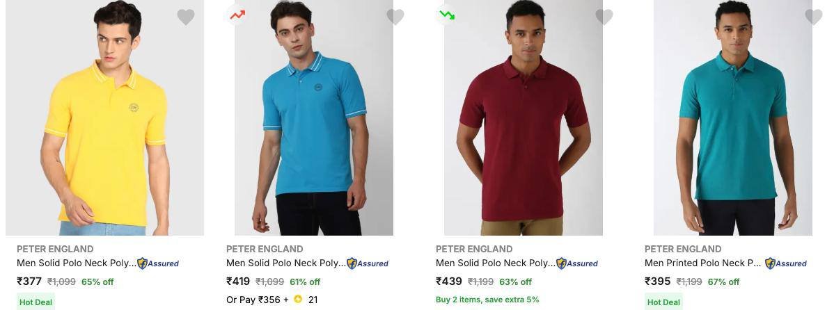 Peter England Polo Starts 377 74 On The Bear House Men S Clothing