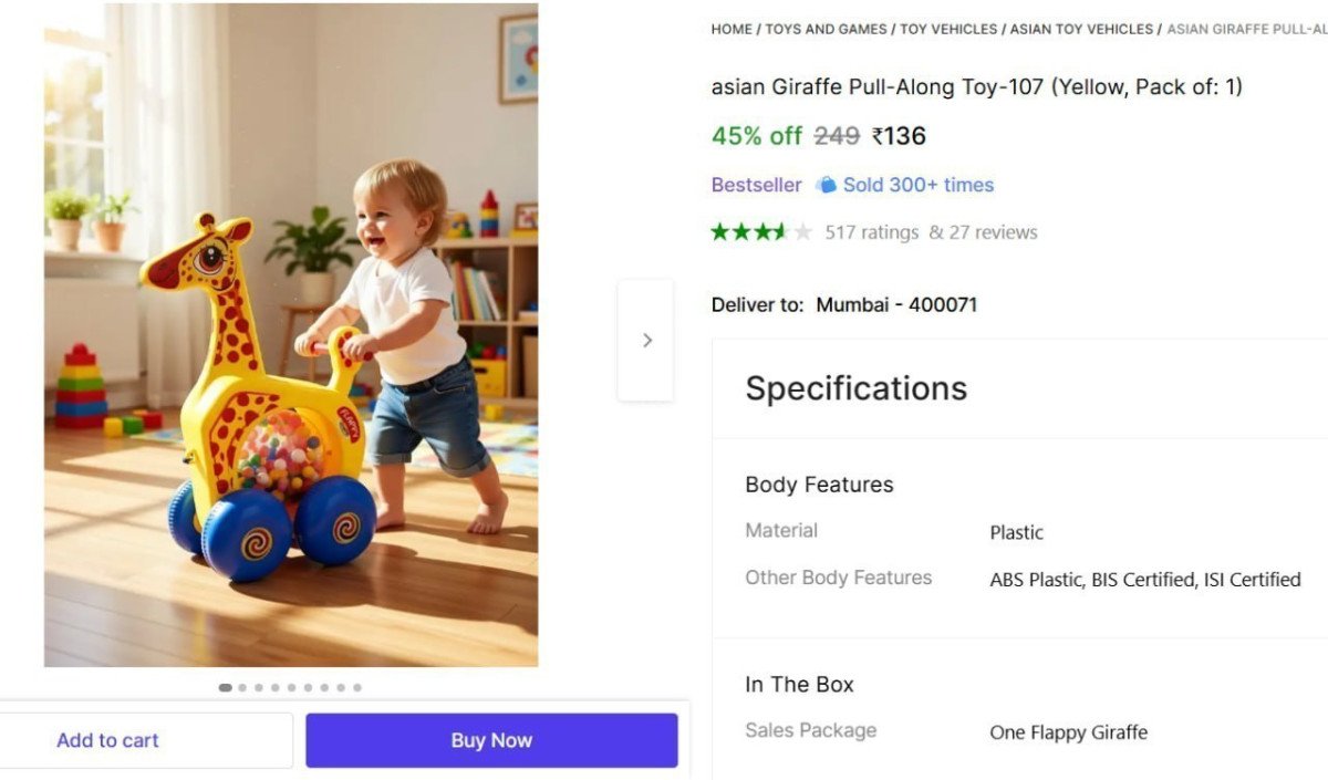 Giraffe Pull-along Toy 136