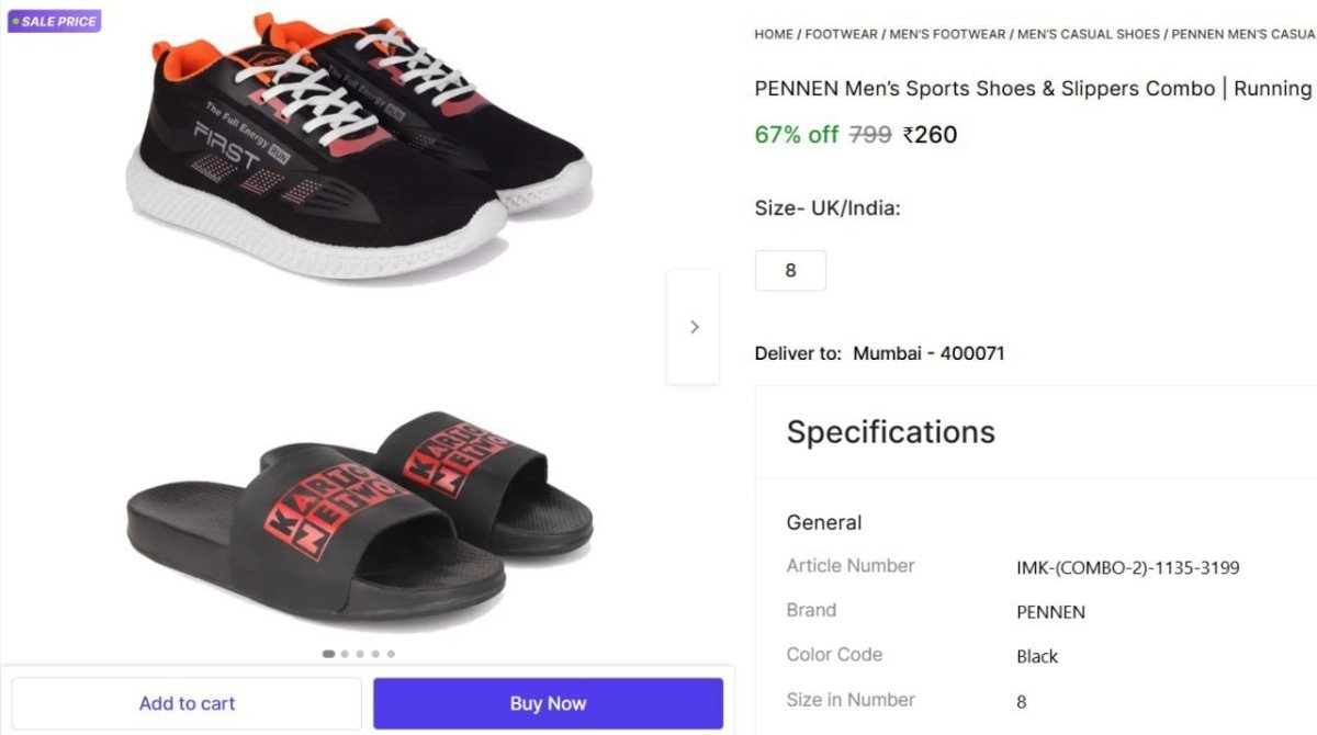 Shoes Slippers Combo 260