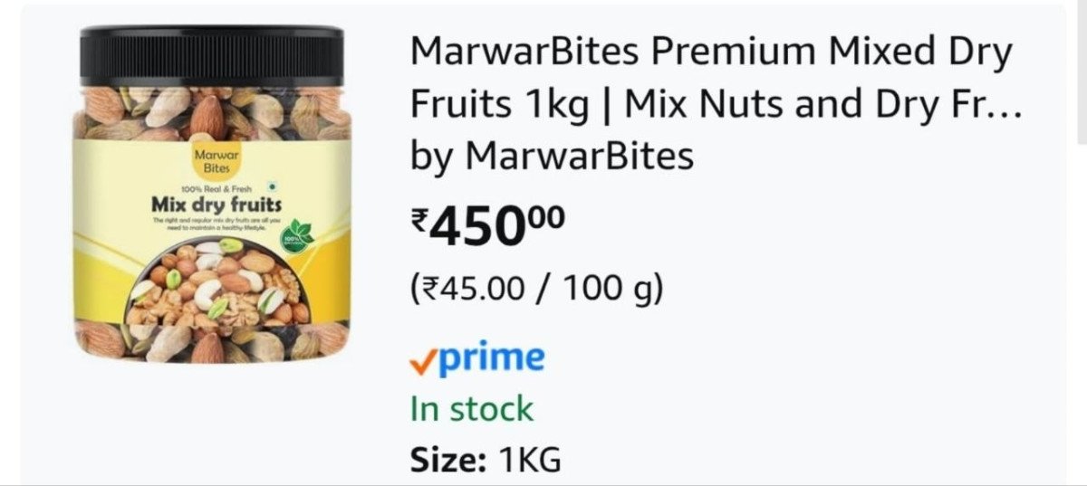 Grab Premium Mixed Dry Fruits 1kg At 450