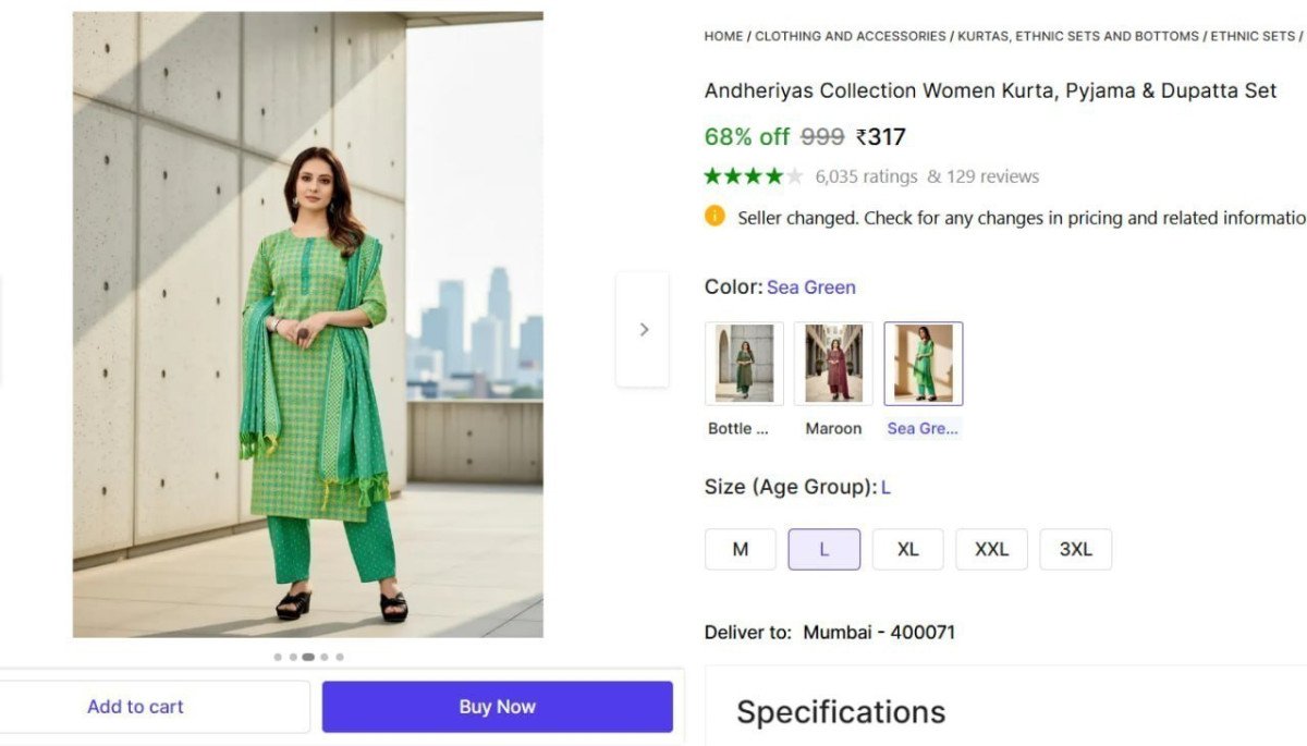 Women Kurta Pyjama Dupatta Set 316