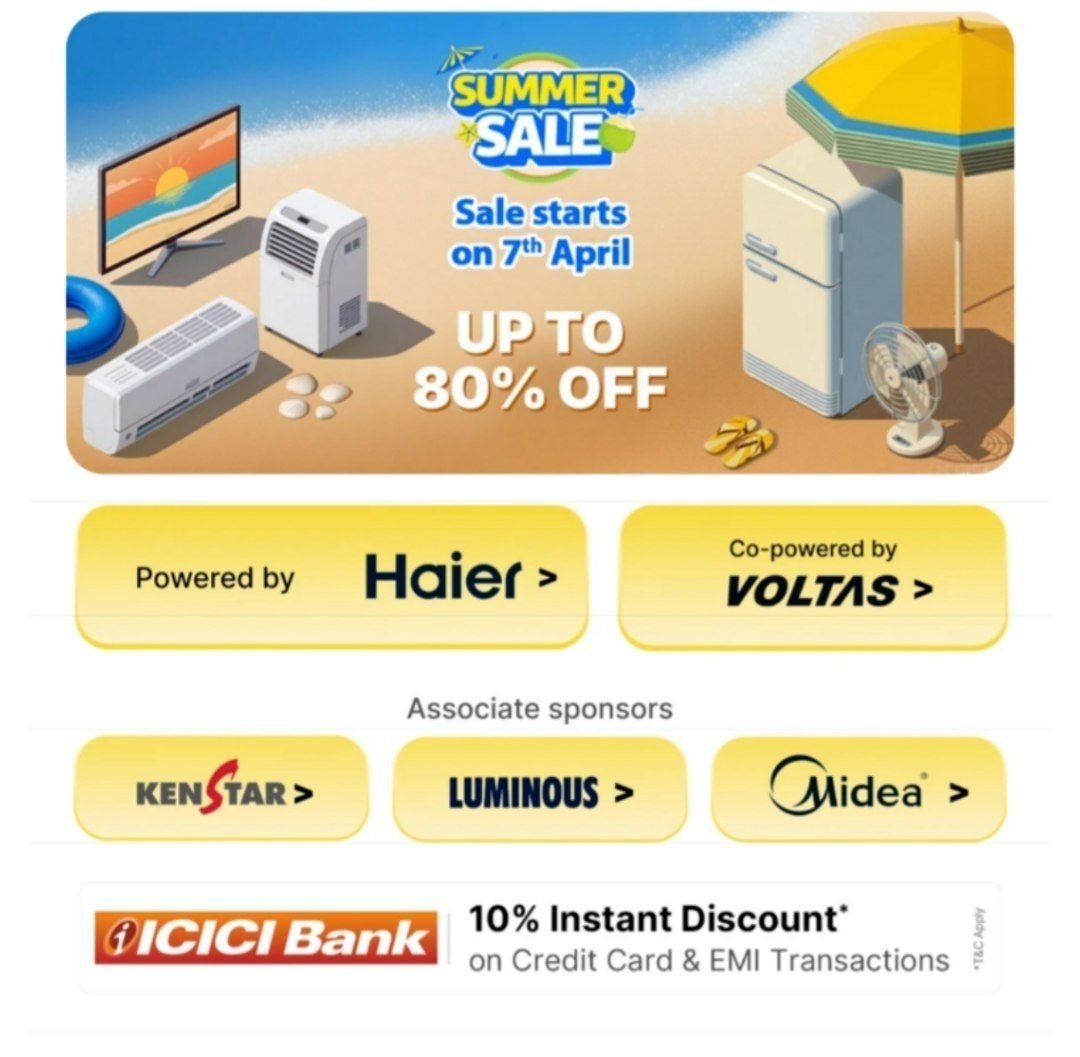 Flipkart Summer Sale From 7th April Icici Card