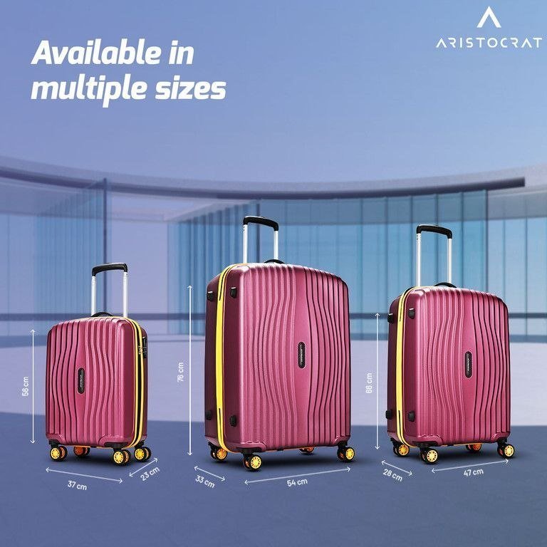 Aristocrat Large Check-in Suitcase (76 Cm) 8 Wheels - Vortex Plus Check-in Trolley Bag Large Hard Luggage With Combination Lock - Maroon85 13 7502 079