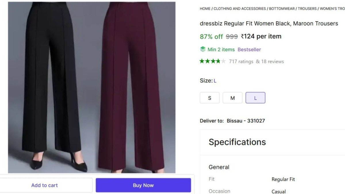 Women Regular Fit Trousers 124 Min 2 Buy