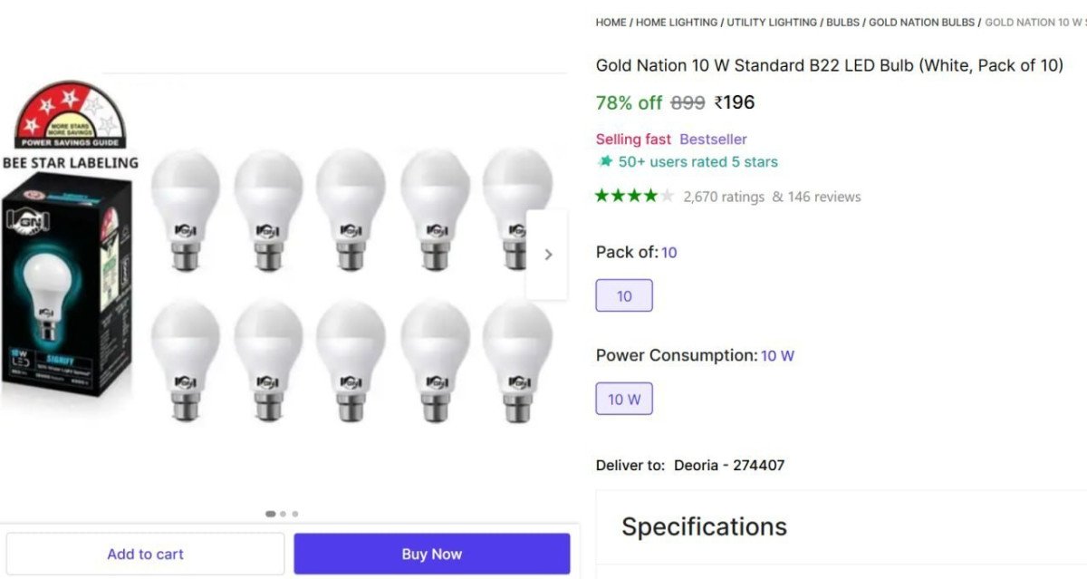 W Led Bulb (pack Of 10) 196